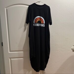 Black Graphic T-Shirt Dress